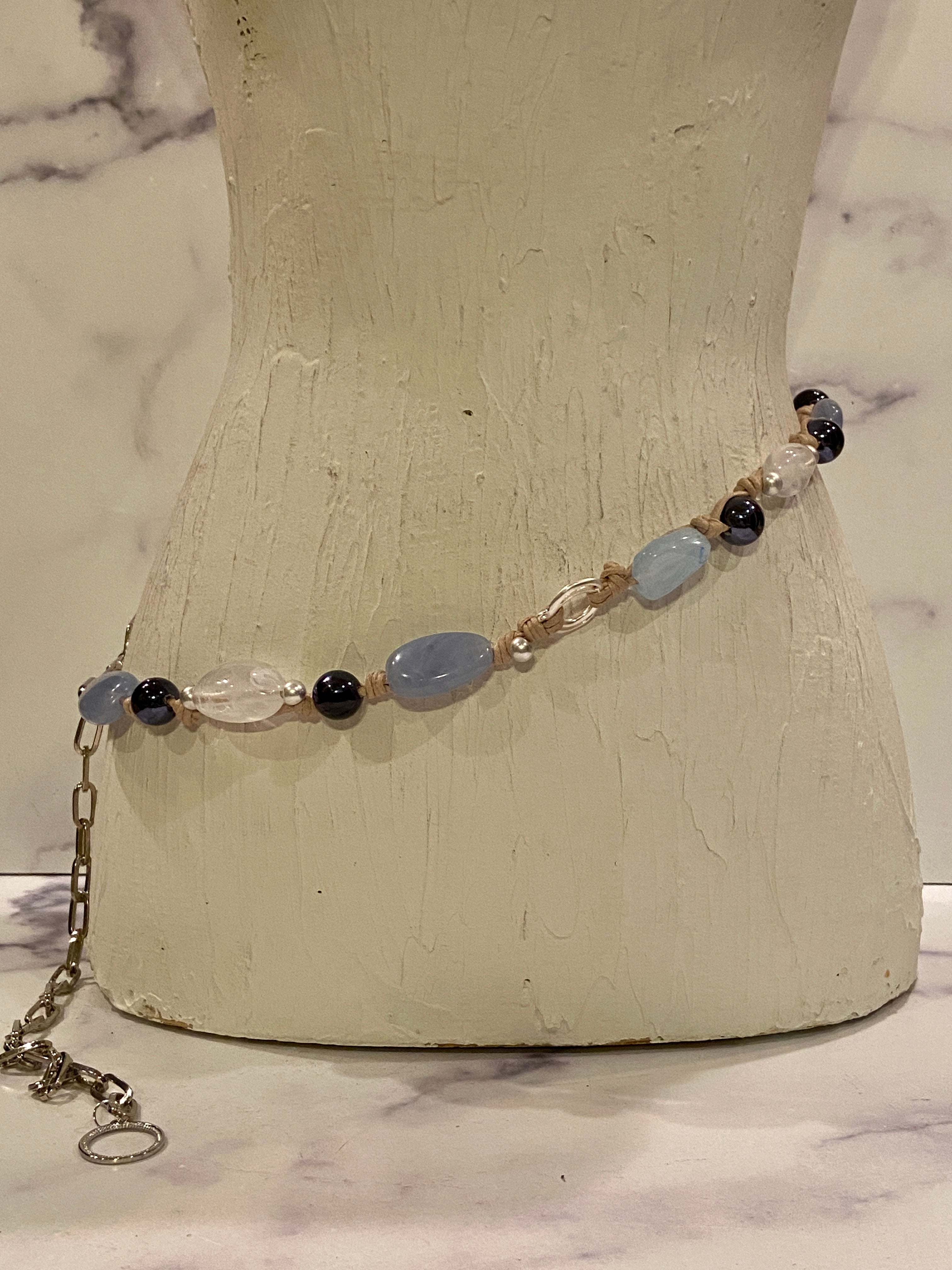 Big beads and chain waist belt