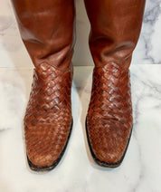 Vintage unisa woven leather riding boots
