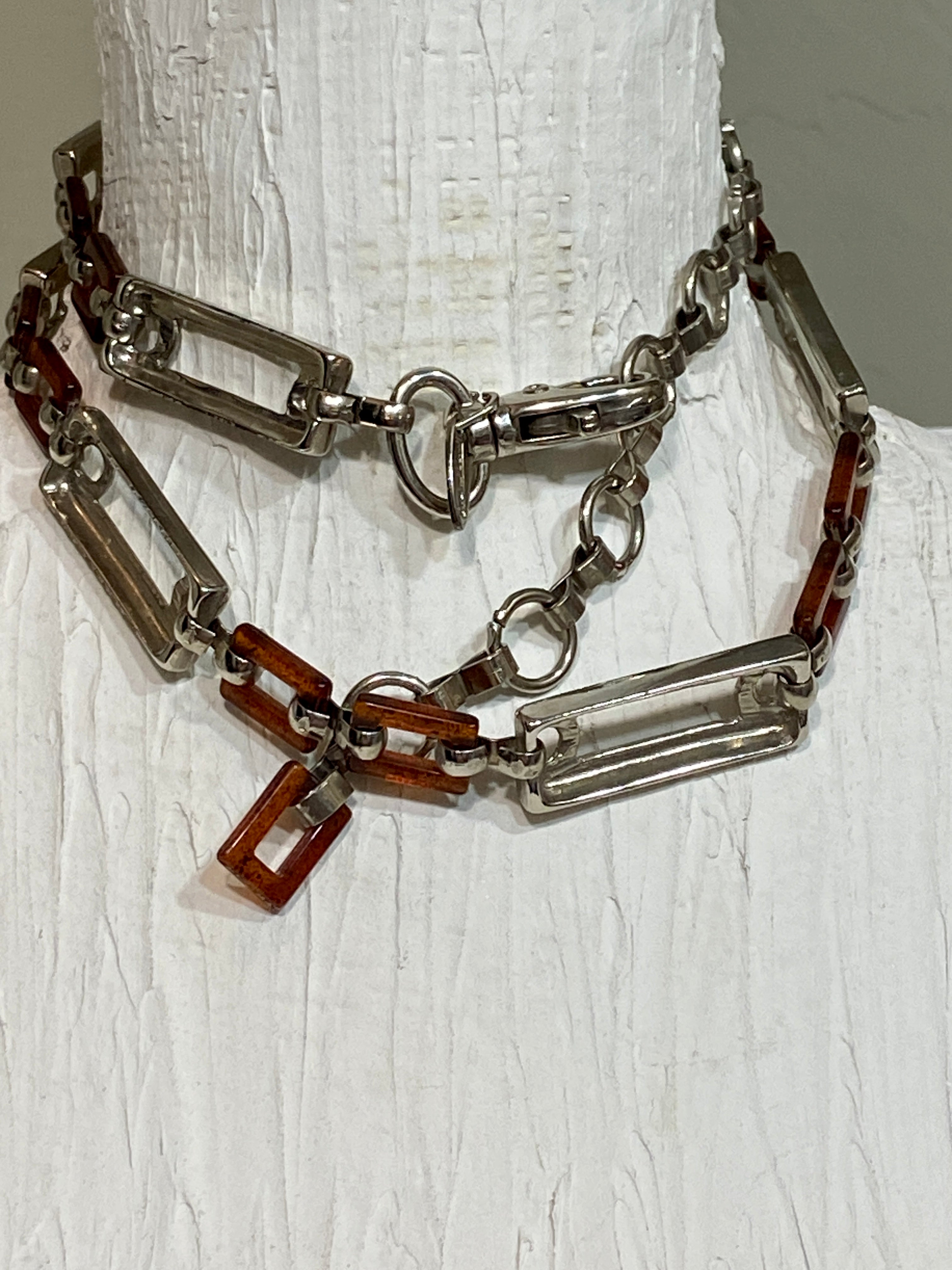 80s-90s Slim lined chain belt