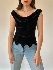 Vintage 1990s Velvet Tank - Medium