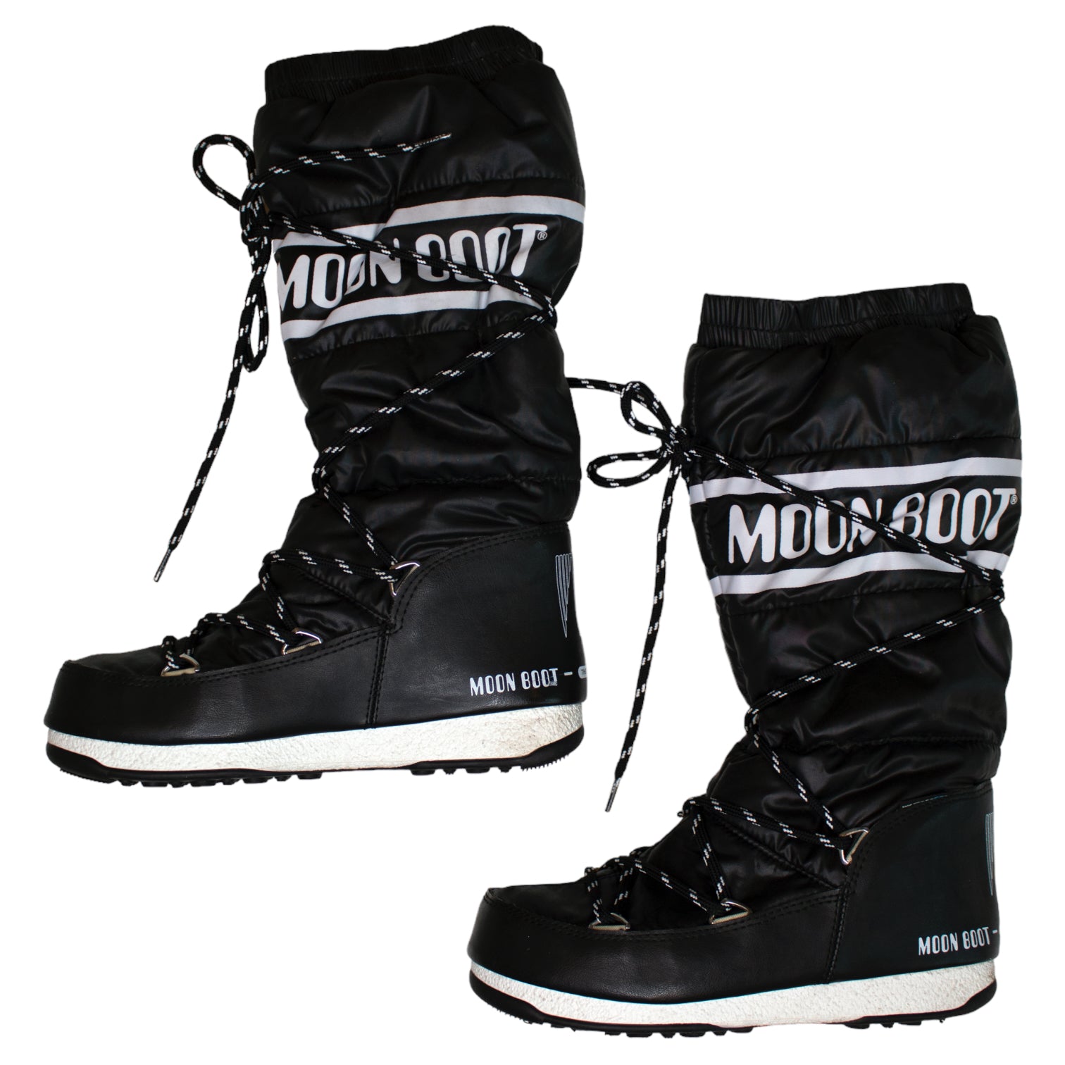 Black + White Moon Boots