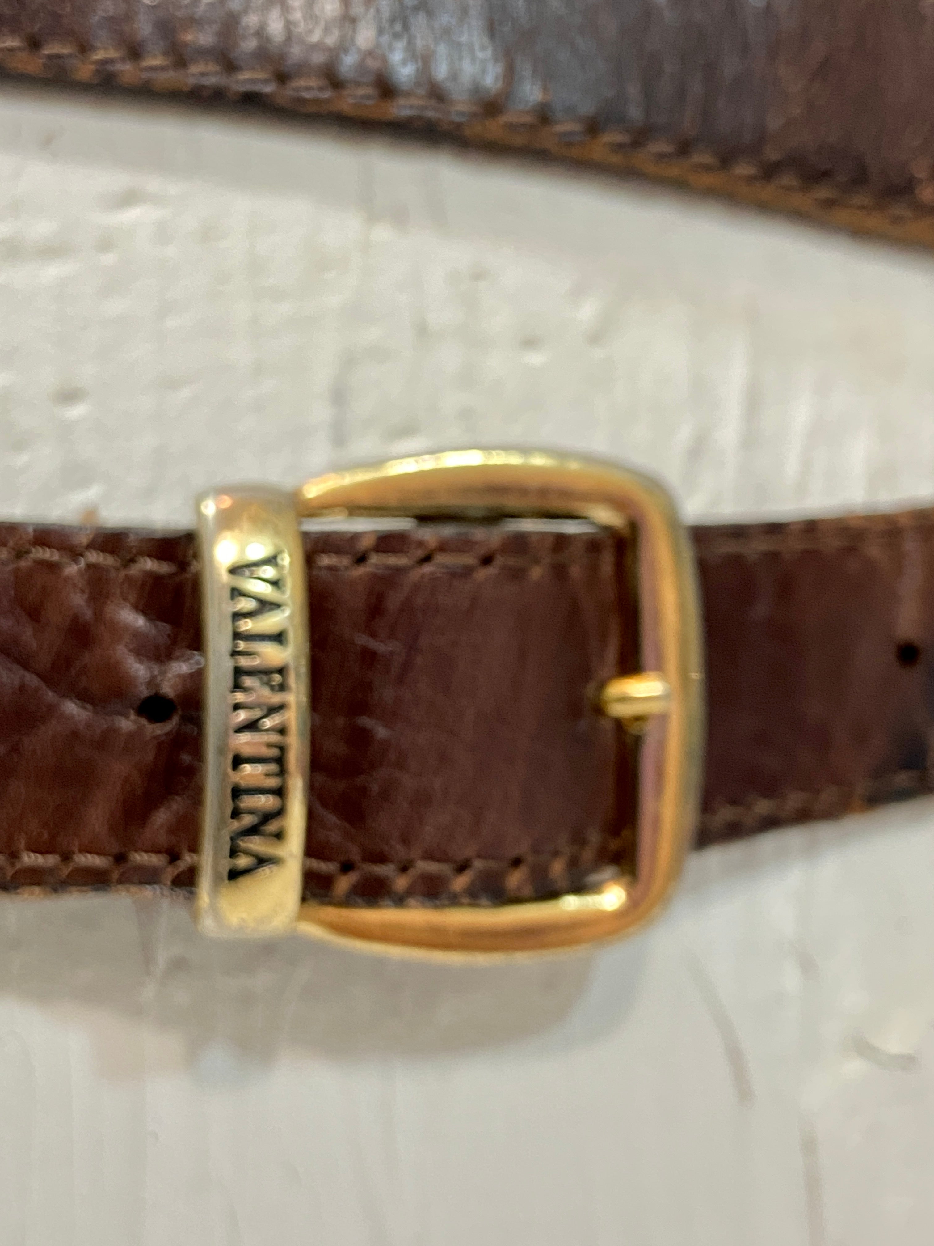 Vintage valentina leather double belt