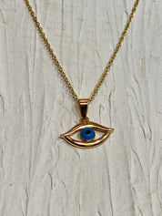 Evil eye gold necklace