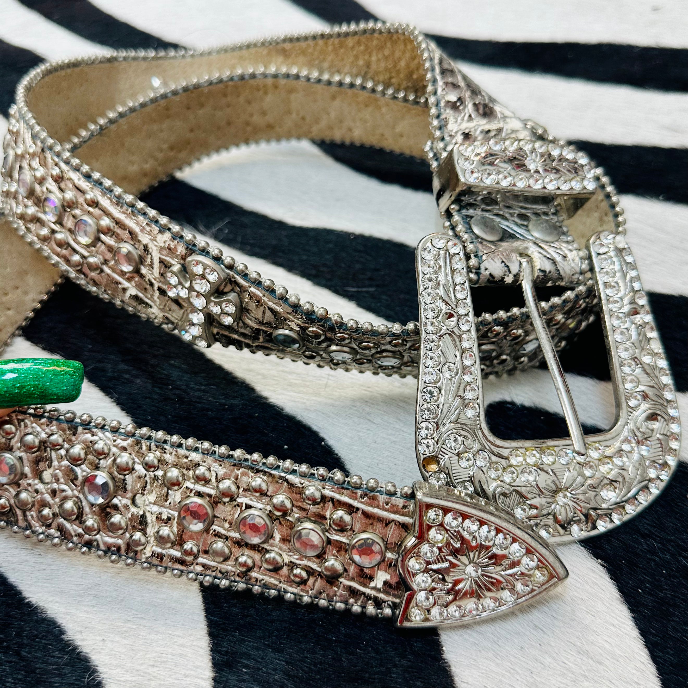 Crystals and Crosses Chunky Buckle Belt