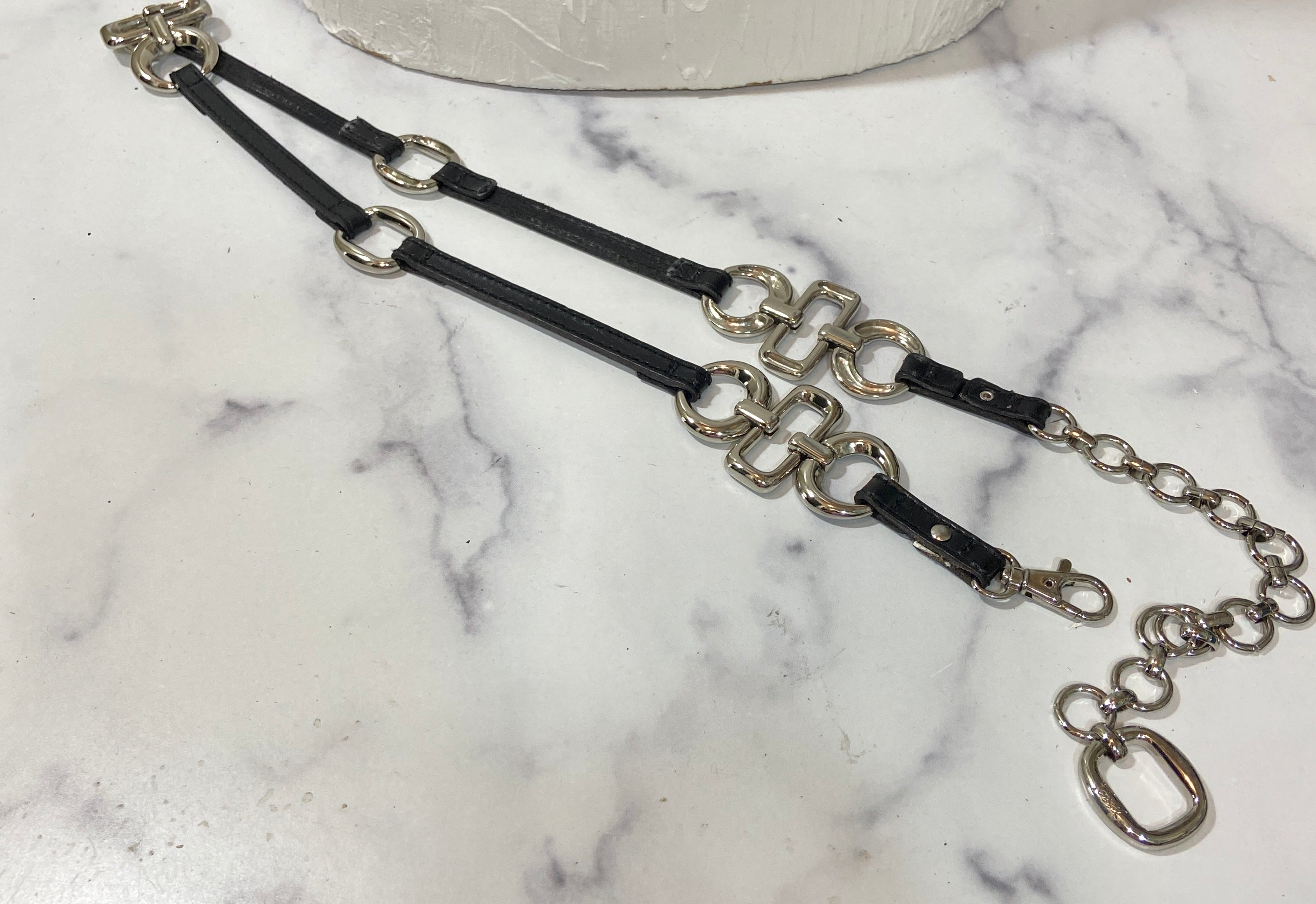 black leather chain