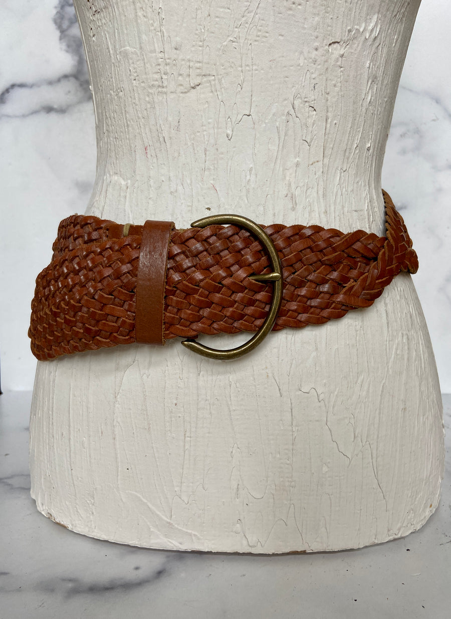 1990s Gap Braided Leather Belt Vintage Women's S For Sale on Ruby Lane