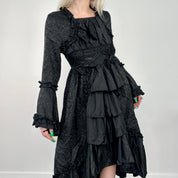 Whimsigoth Victorian Midi Dress (Small)