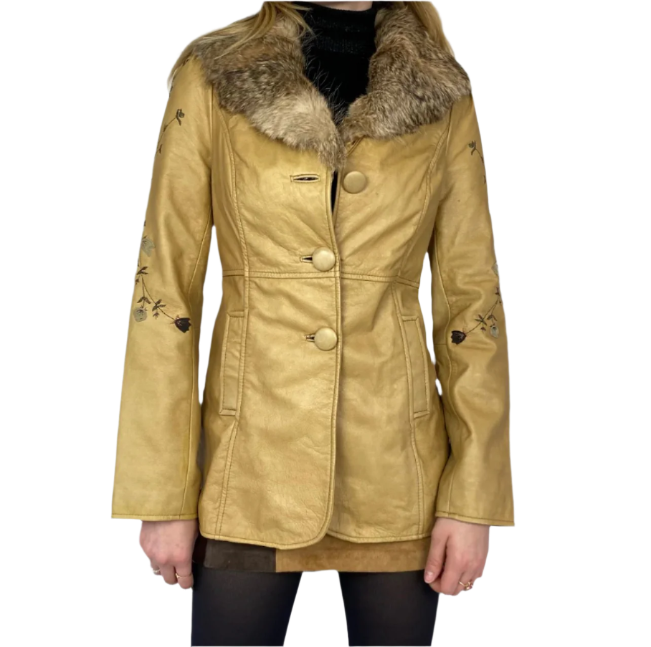Vintage Leather Penny Lane Style Jacket (XS/S)