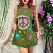 Y2K Fairy Grunge Hippie Dress (Small)