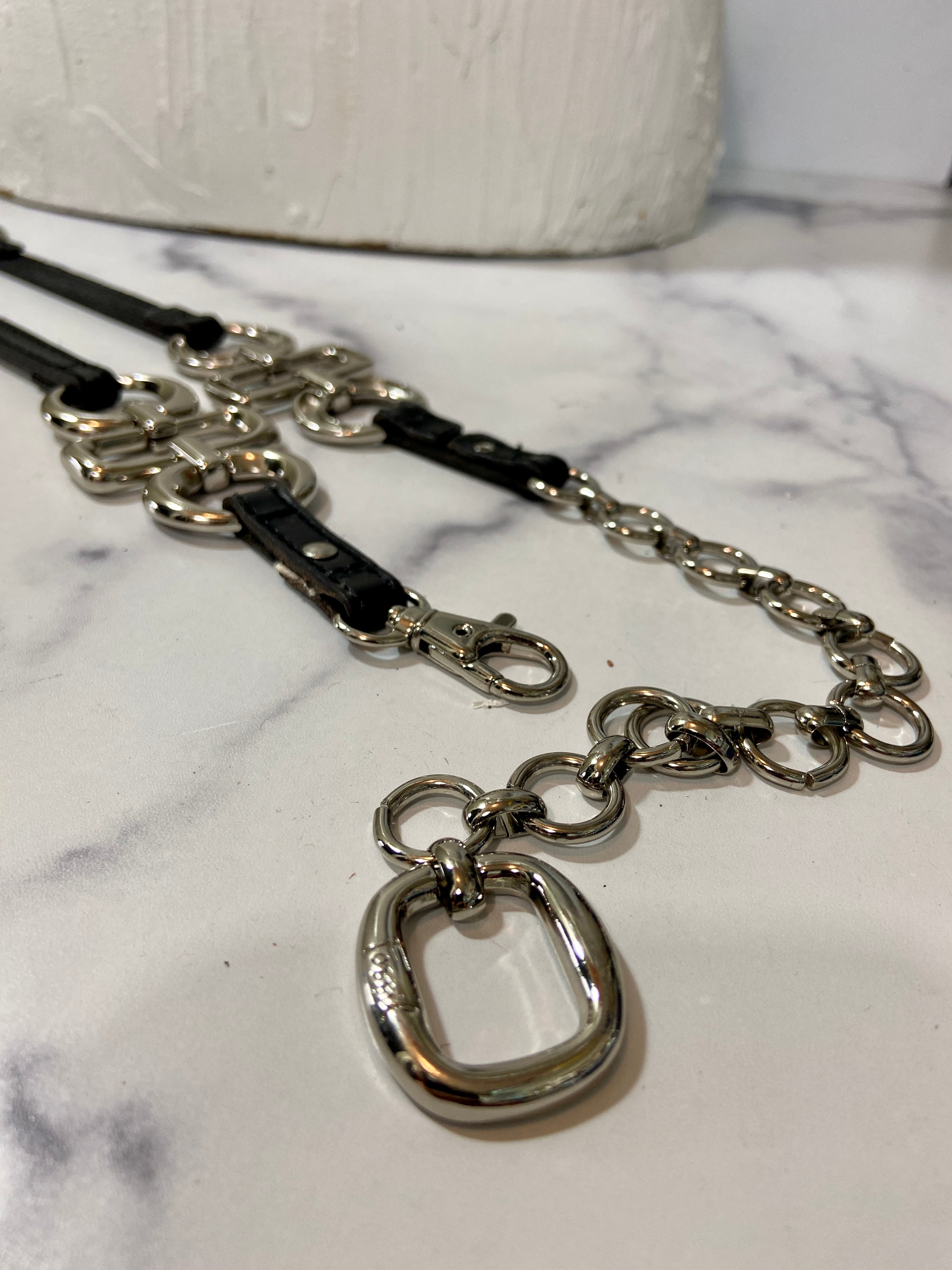 black leather chain