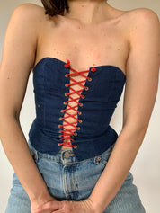 Vintage 1970s Denim Corset