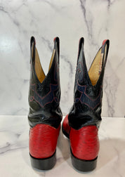 Vintage red black cowboy style boots