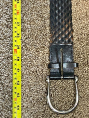 Vintage Center Bar Braided Leather Belt