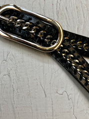 Black & metal belt