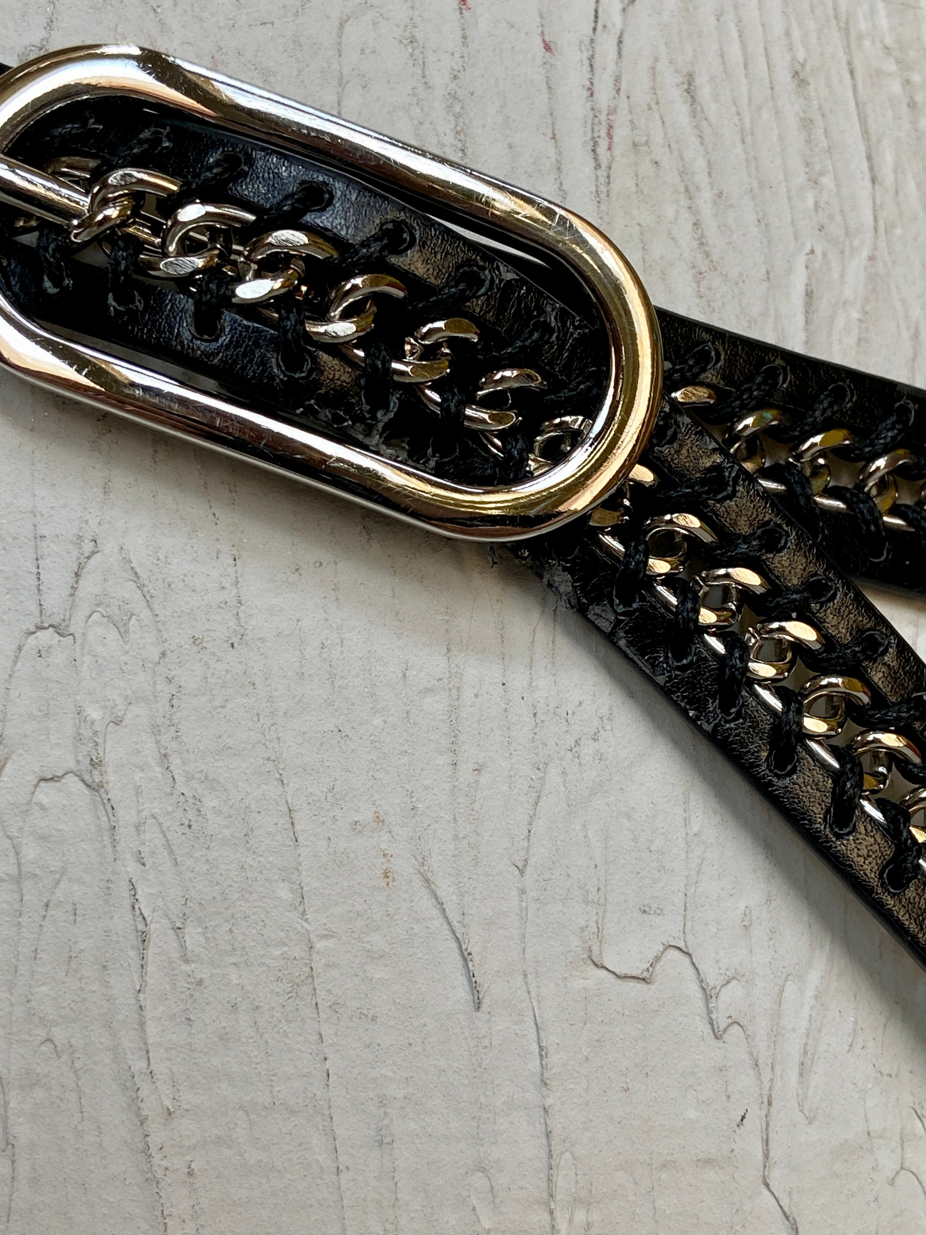 Black & metal belt