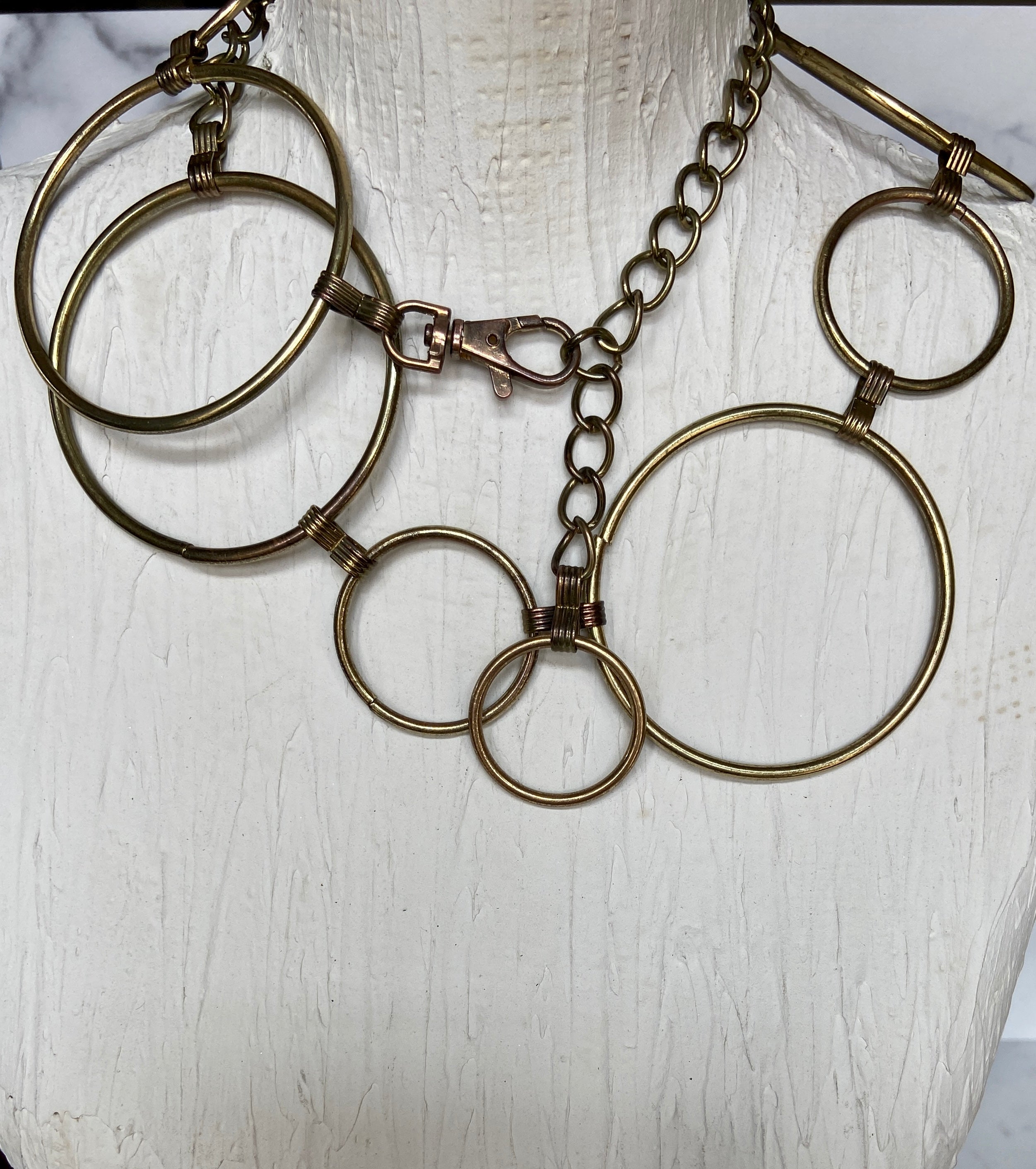 Vintage gold Metal Hoop Chain Belt