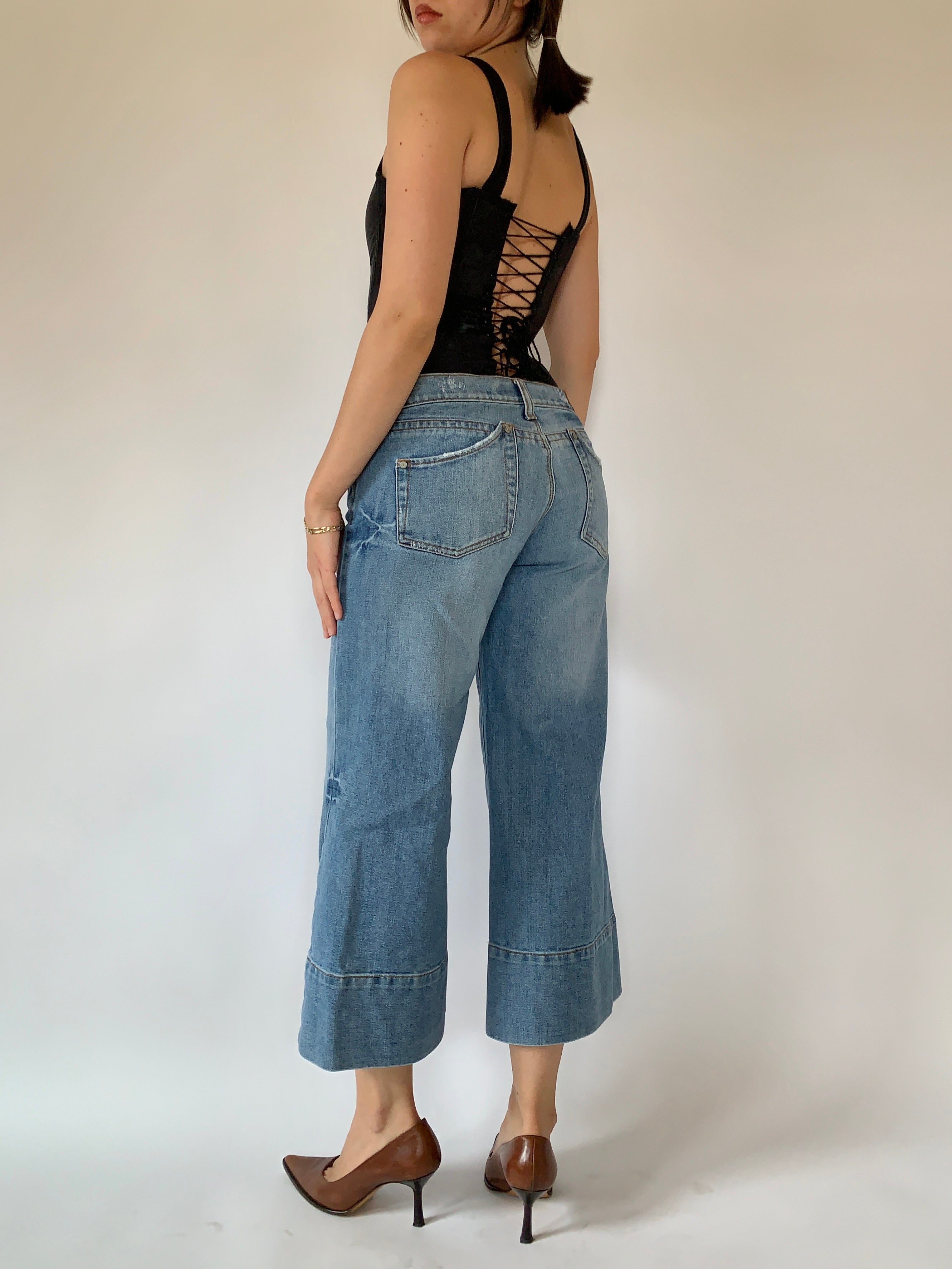 Y2K Denim Capris - Small