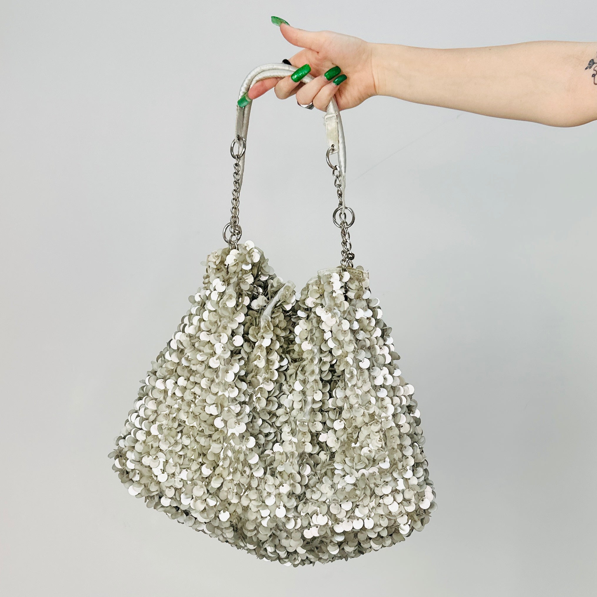 Oversized Sequin Hobo Bag