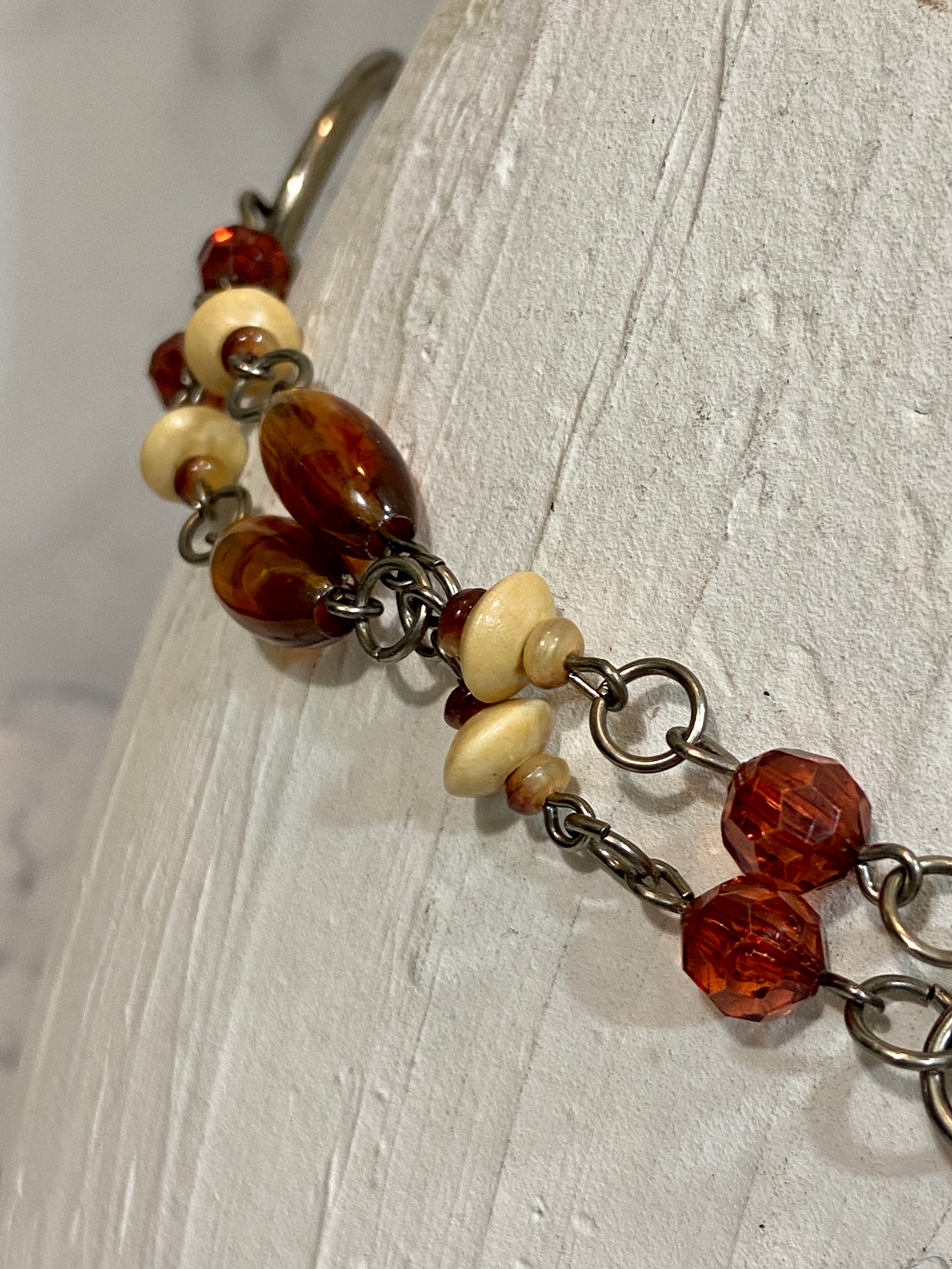 Metal and beads with circles belt