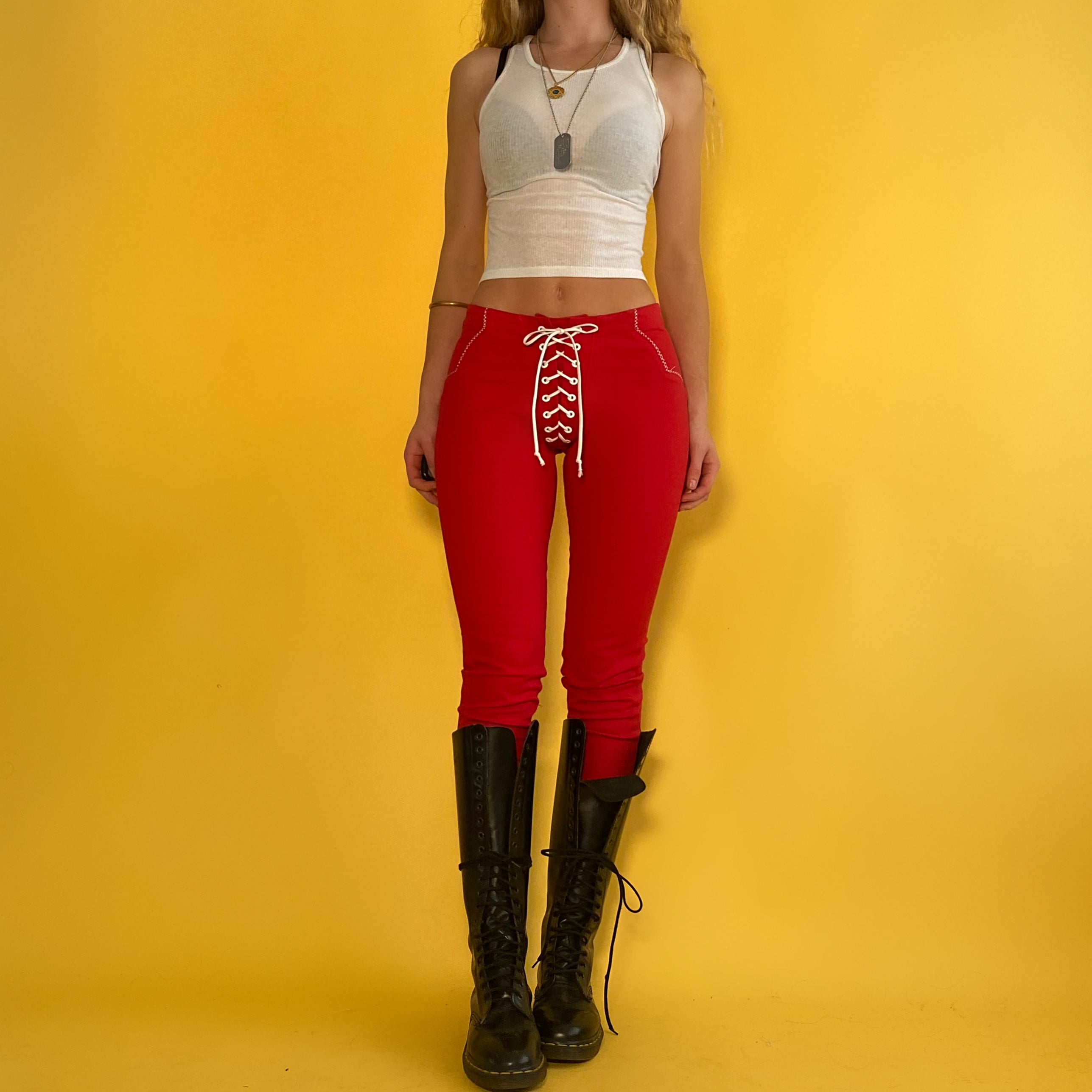 Vintage Lace Up Pants