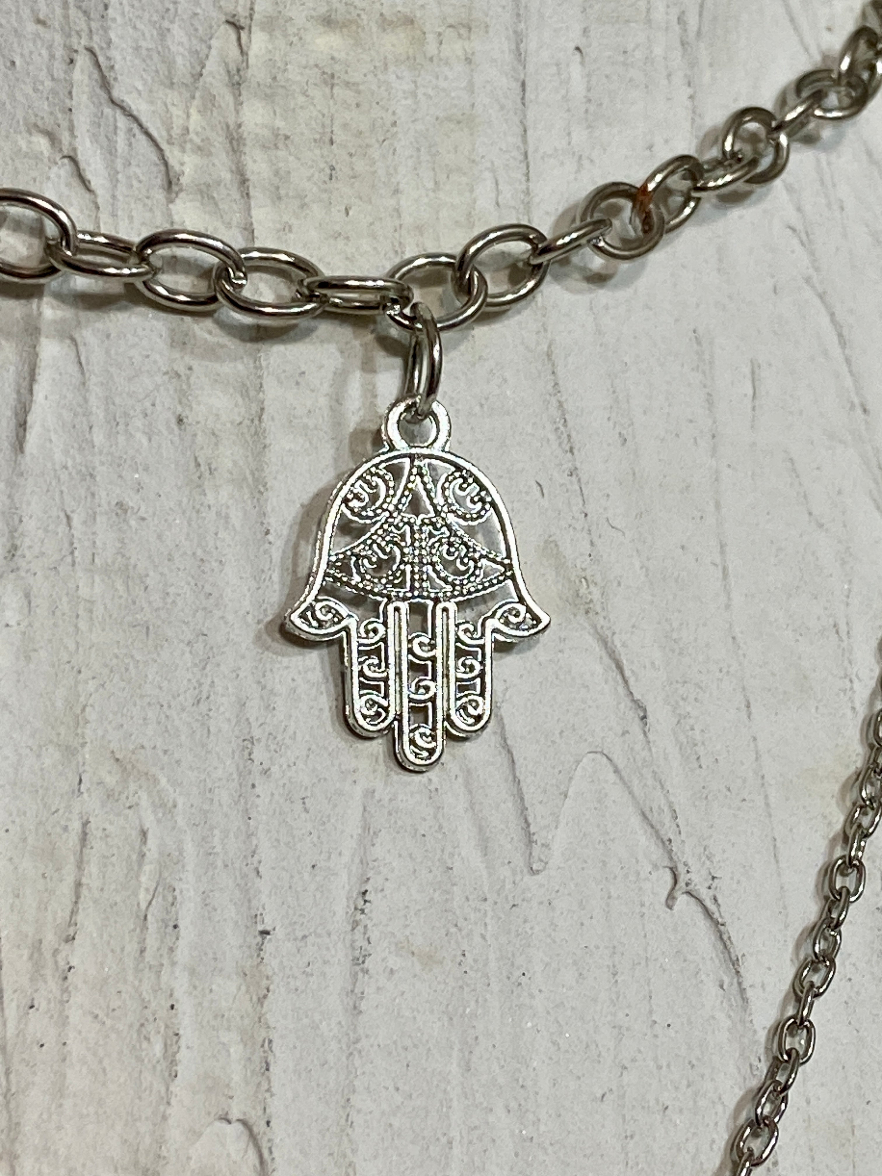 Hamsa hand layer necklace