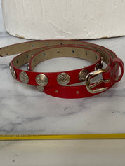 Red  silver skinny belt