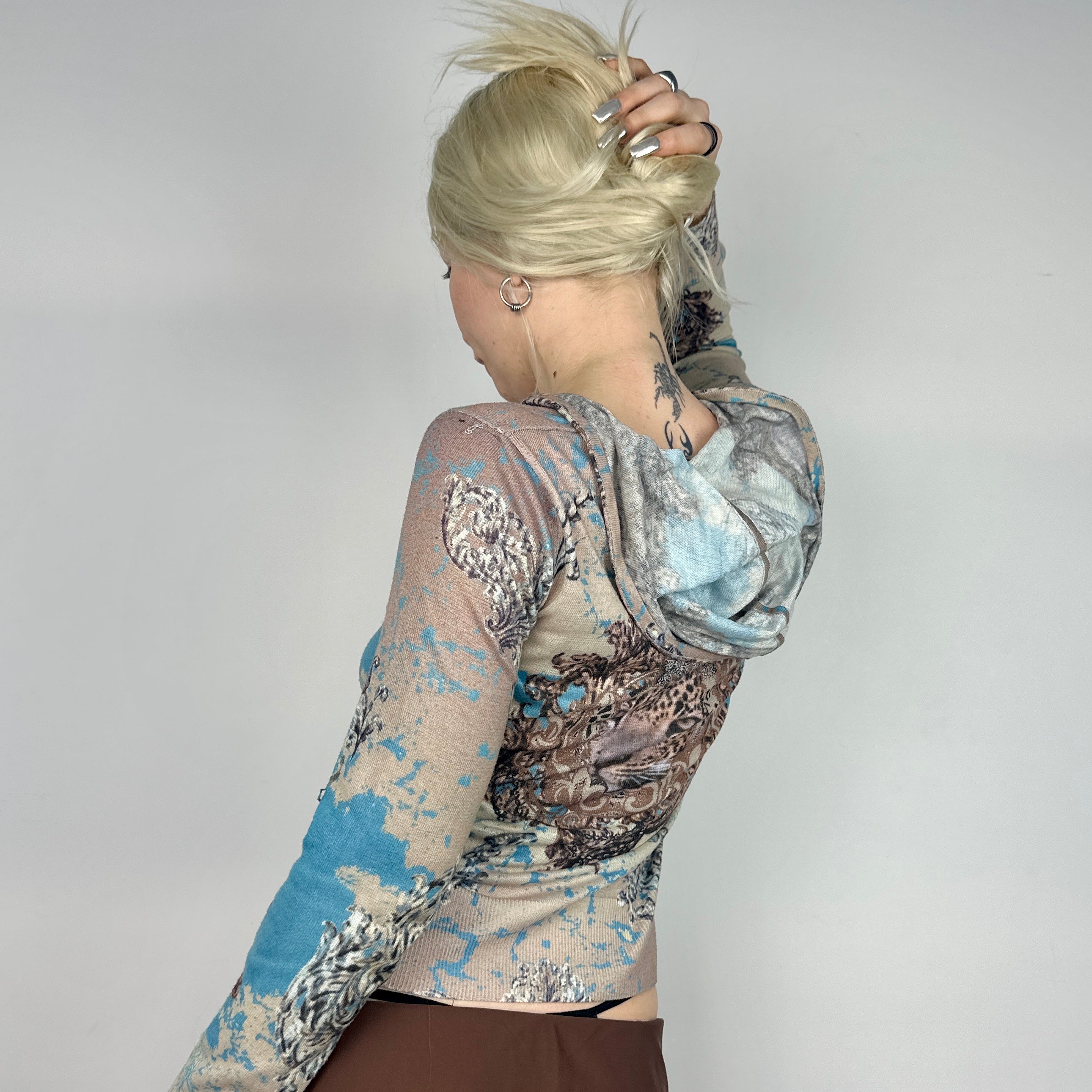 Lightweight Allover Print Hoodie