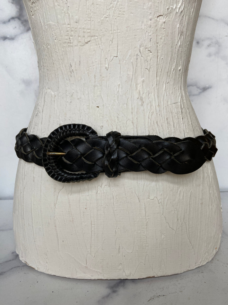 Zele hand braided woven leather belt