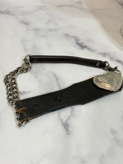 Vintage leather heart choker