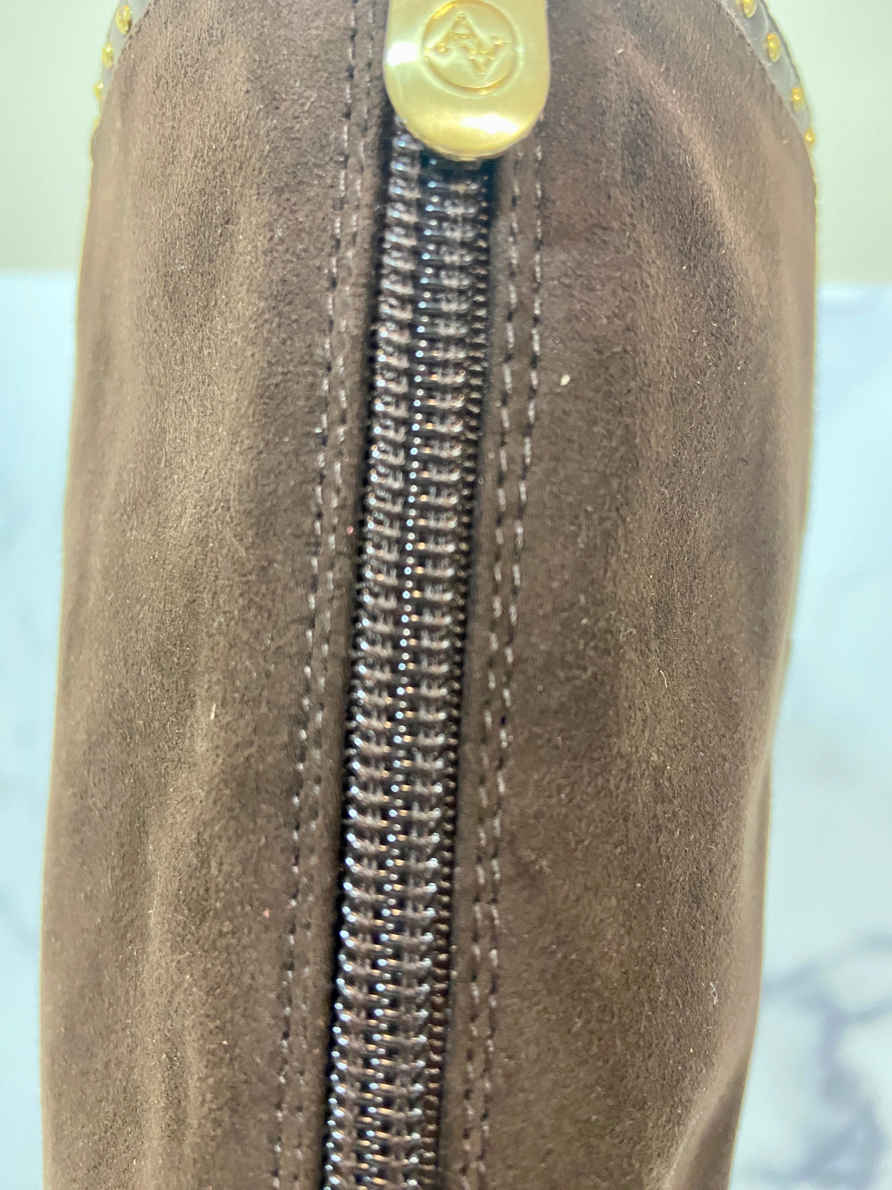 Brown suede boots