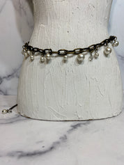 Pearl beads charm chain belt