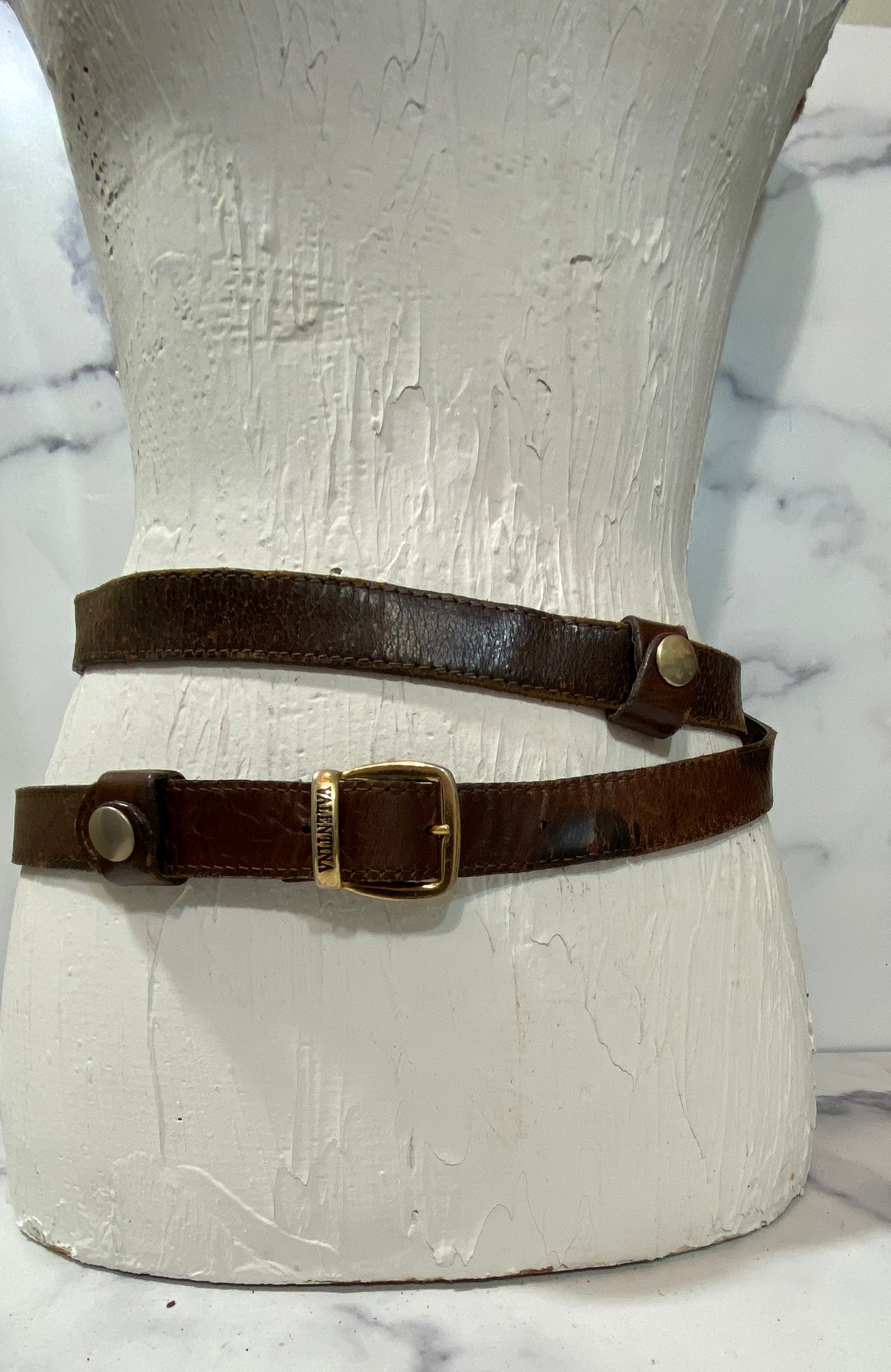 Vintage valentina leather double belt