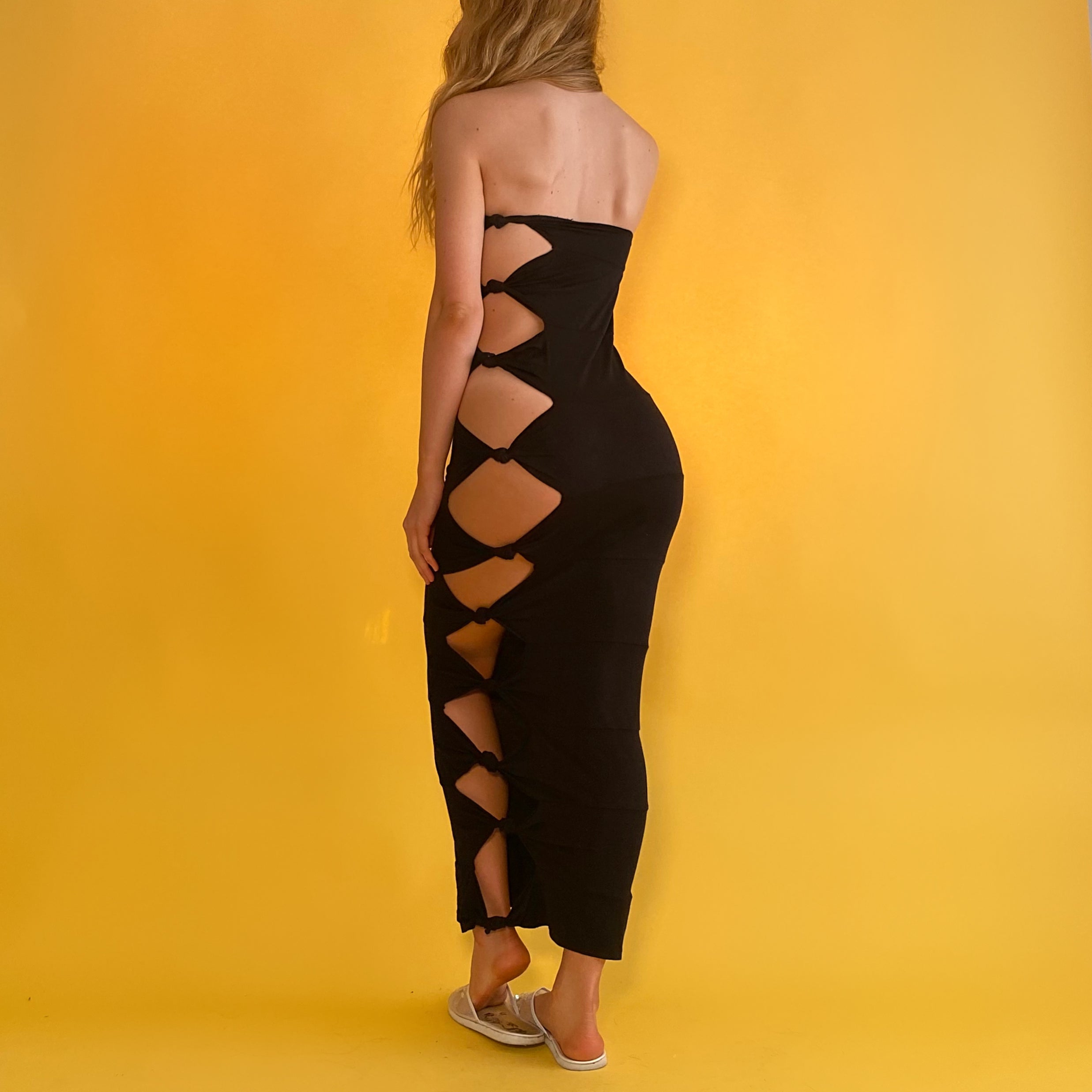 Black Cutout Tube Dress