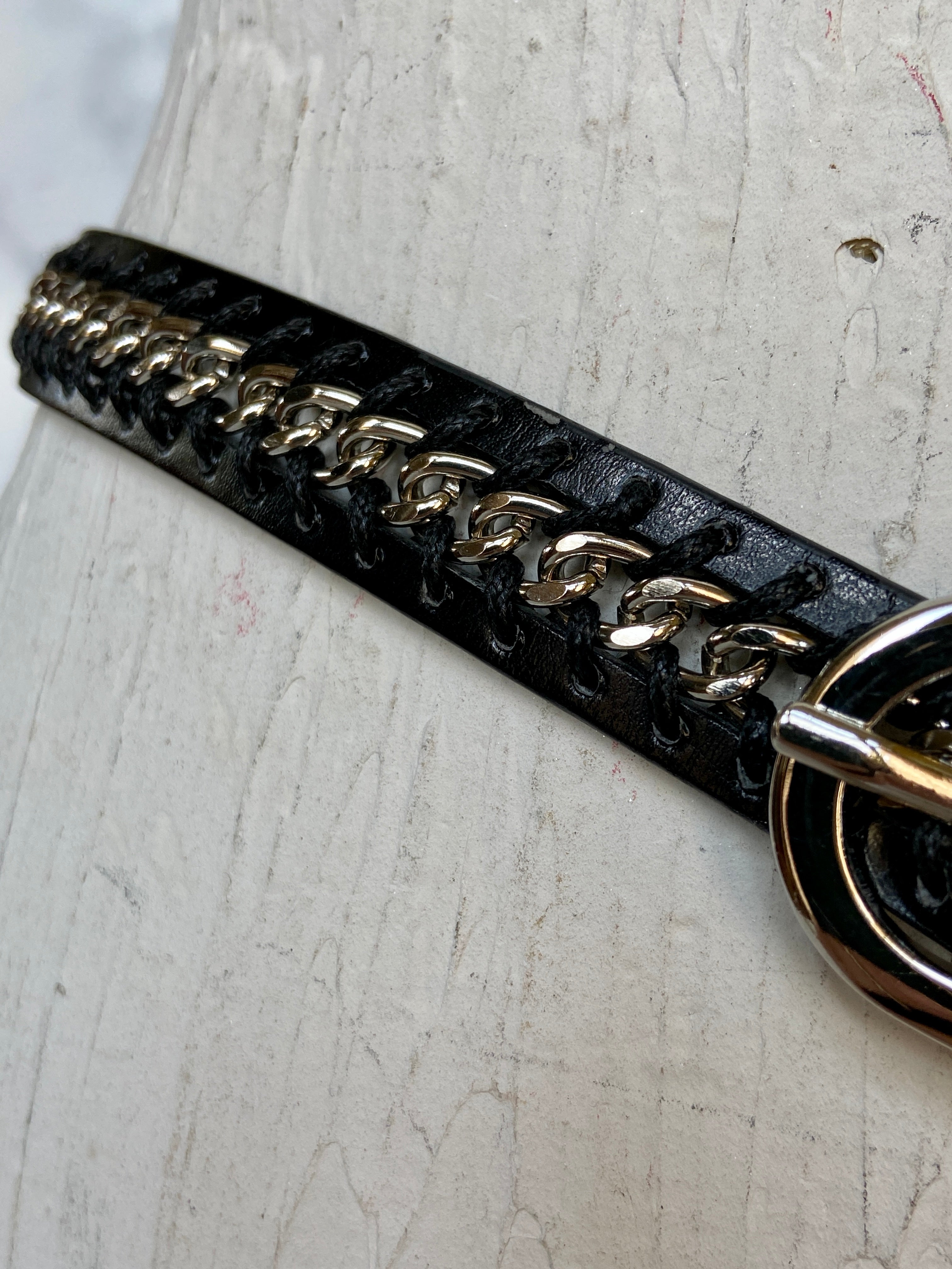 Black & metal belt