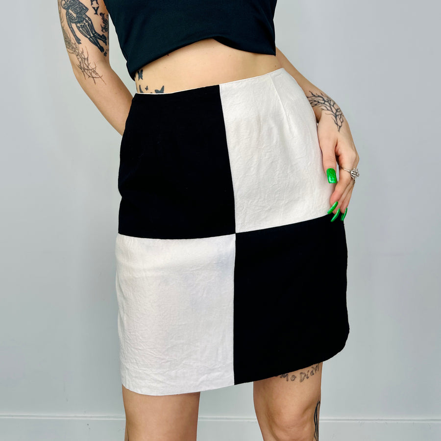 Vintage Black + White Miniskirt