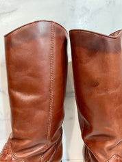 Vintage unisa woven leather riding boots