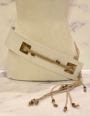 White boho belt