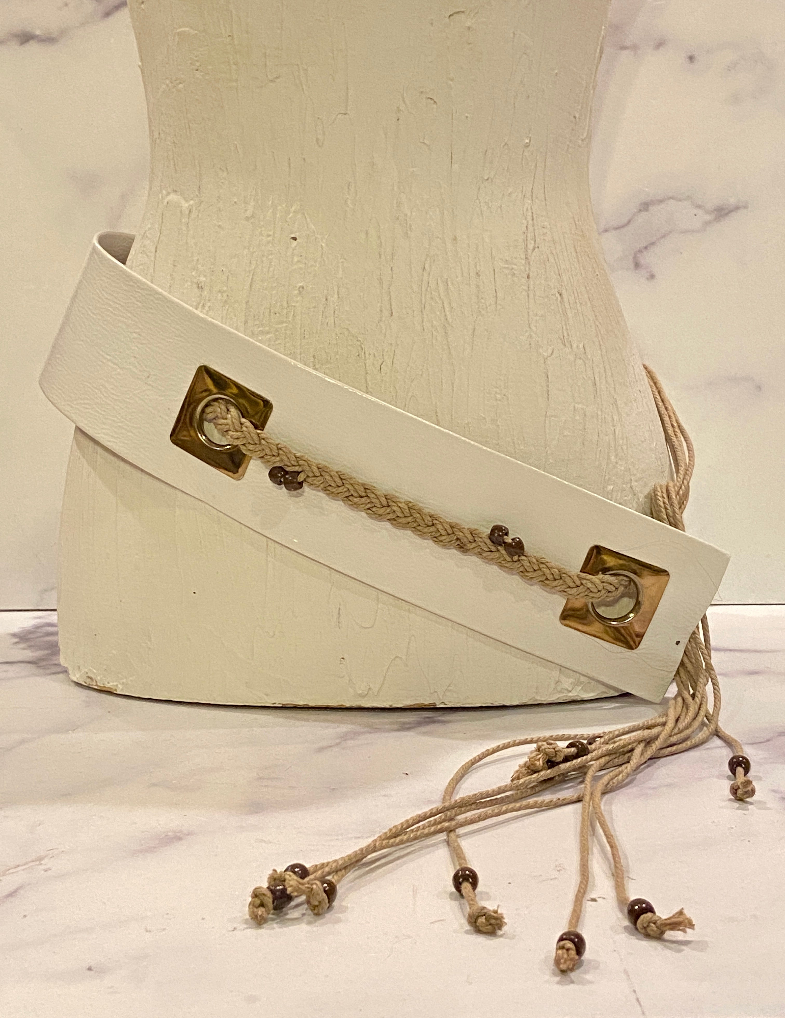 White boho belt