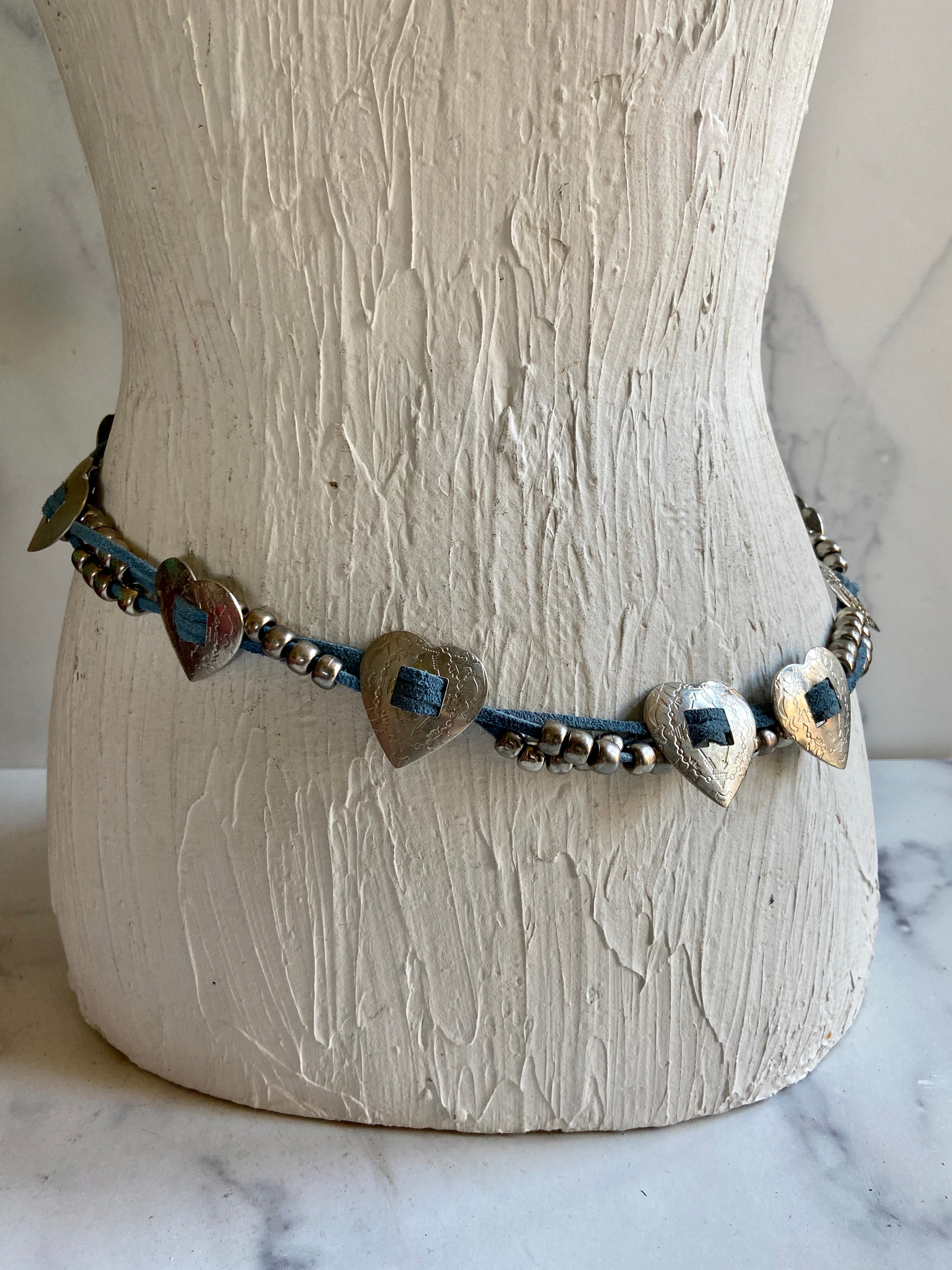 Western style heart belt