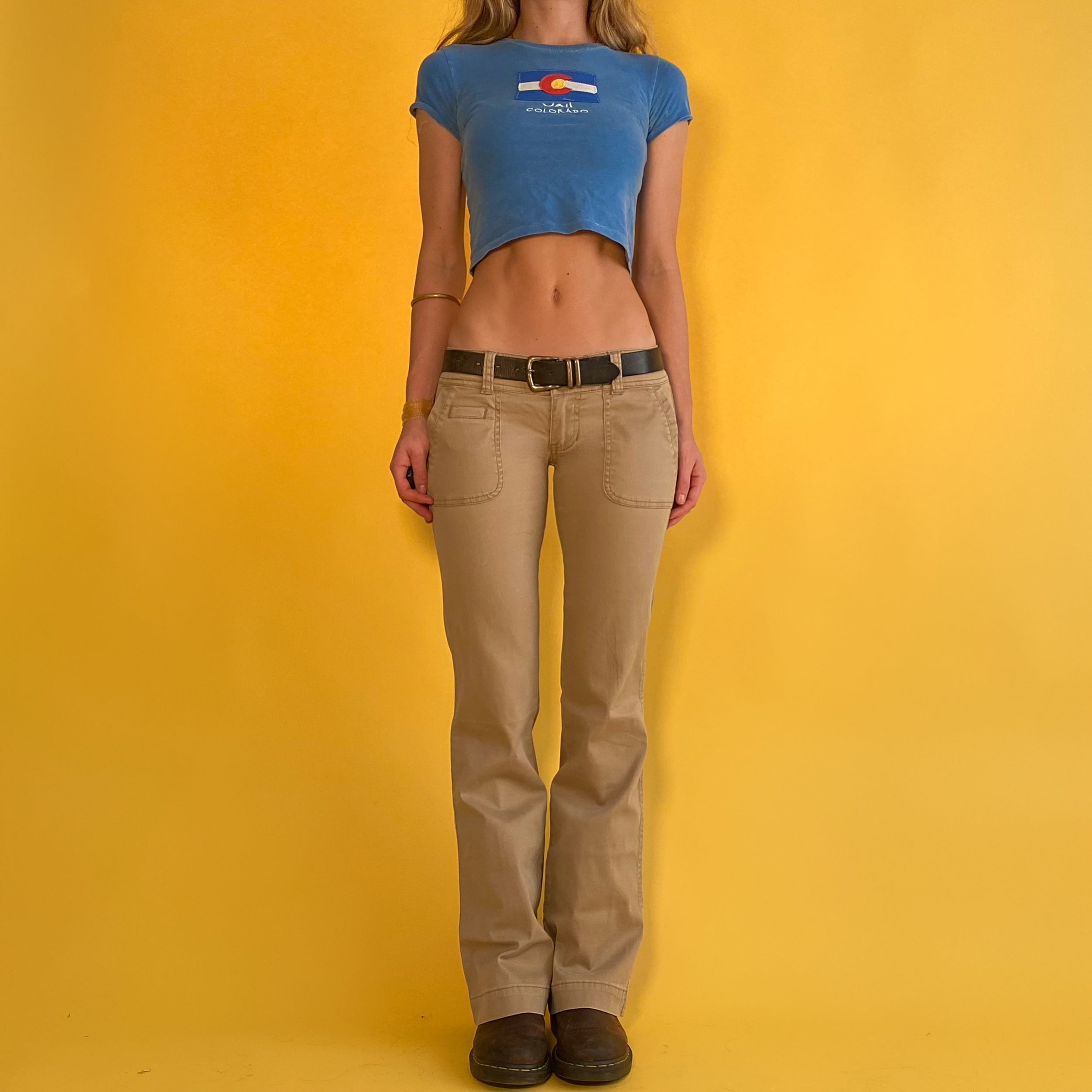 Low Rise Khaki Pants - Small
