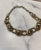 Vintage silver tone oval loop chain