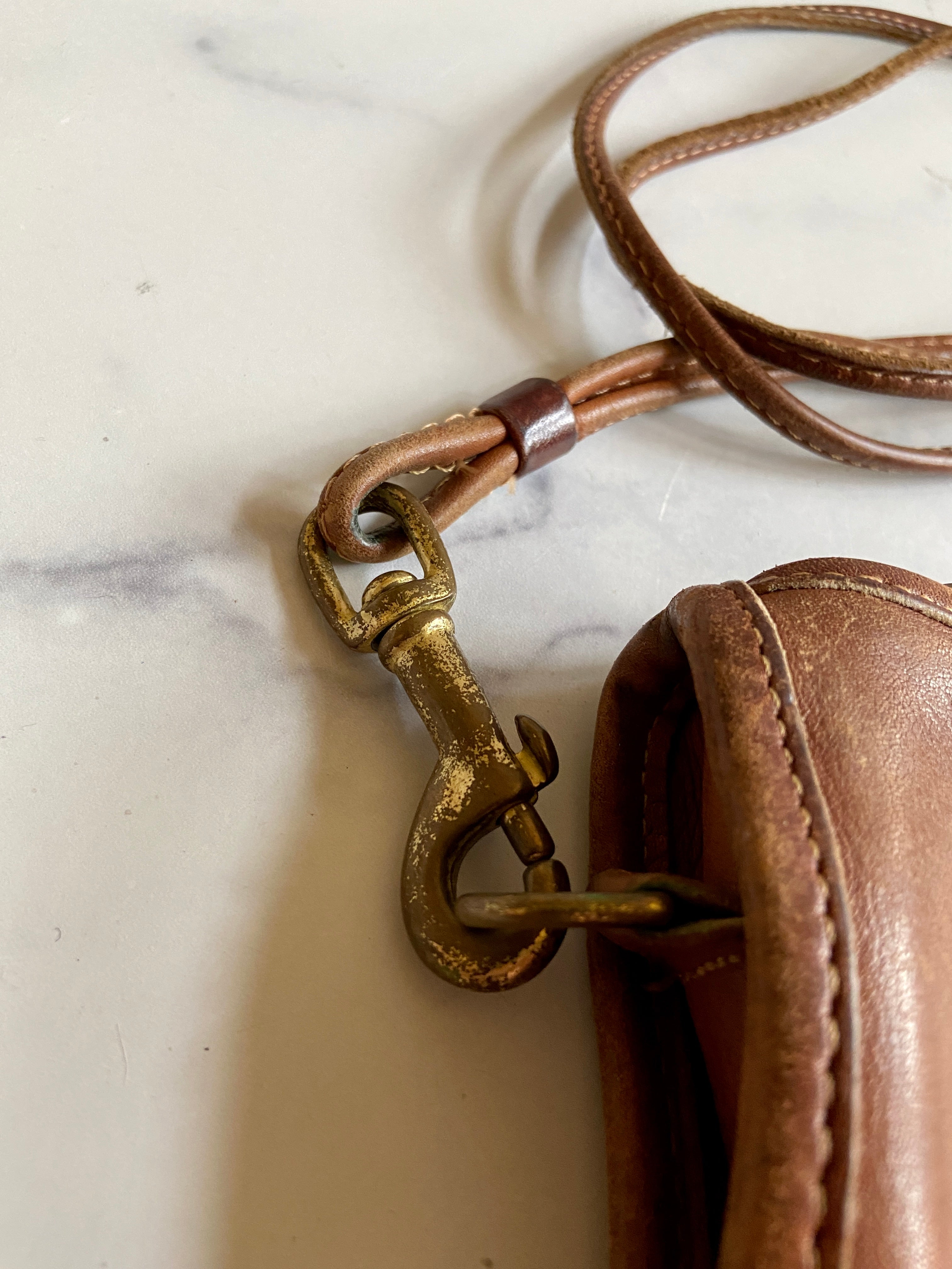 Vintage tan leather coach