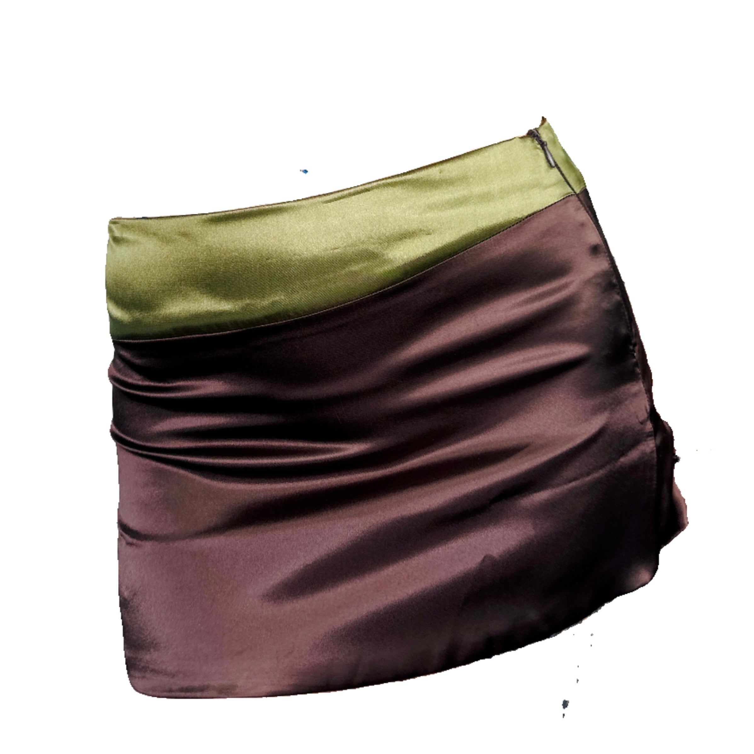 Chocolate Satin Miniskirt (XS/S)