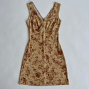 Y2k brown floral mini dress - S