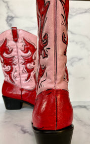 Custom hand painted leather boots