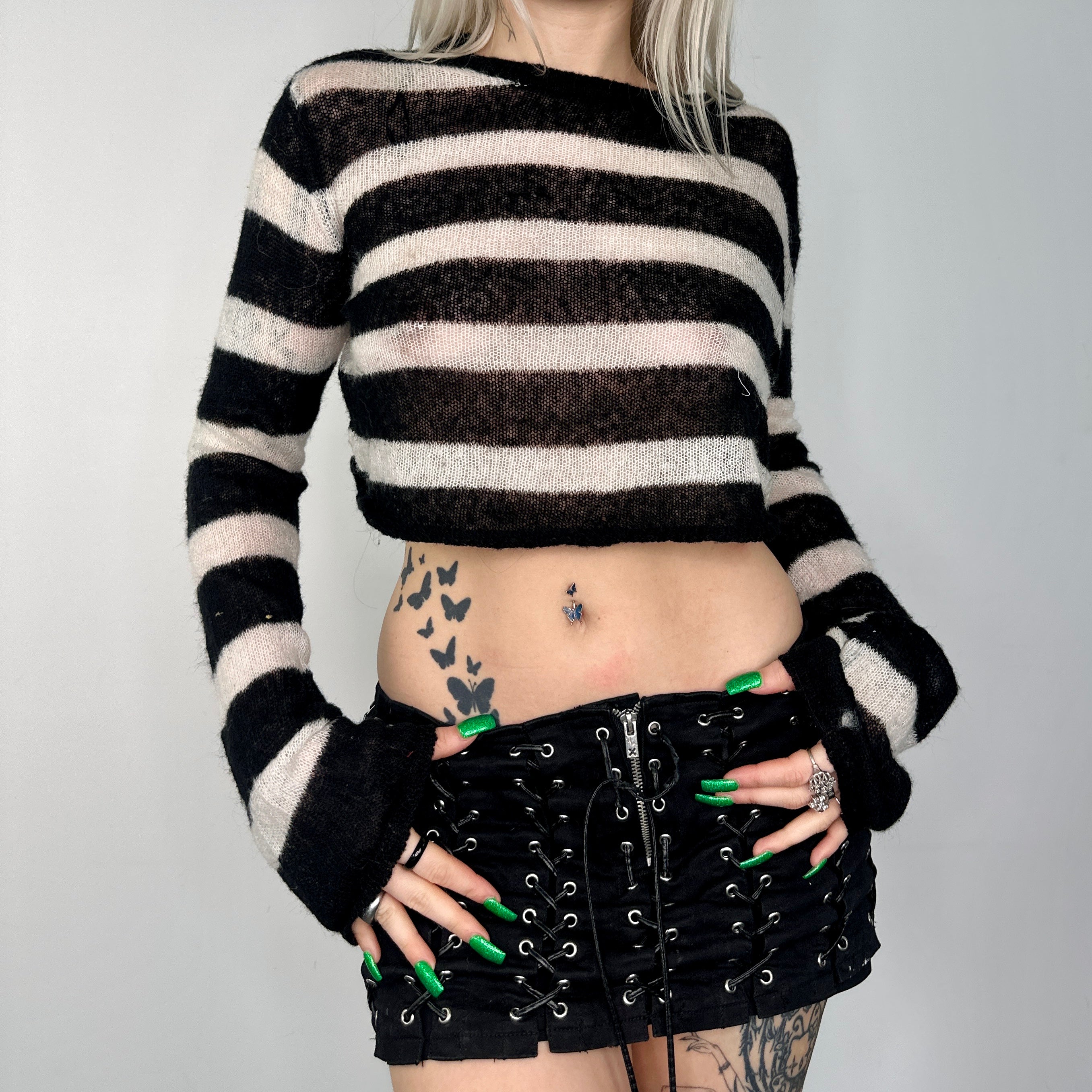 Cropped Striped Sweater