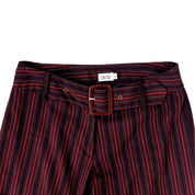 Vintage Caché Belted Pinstriped Pants (S)