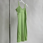 Avocado hand dyed midi slip - M