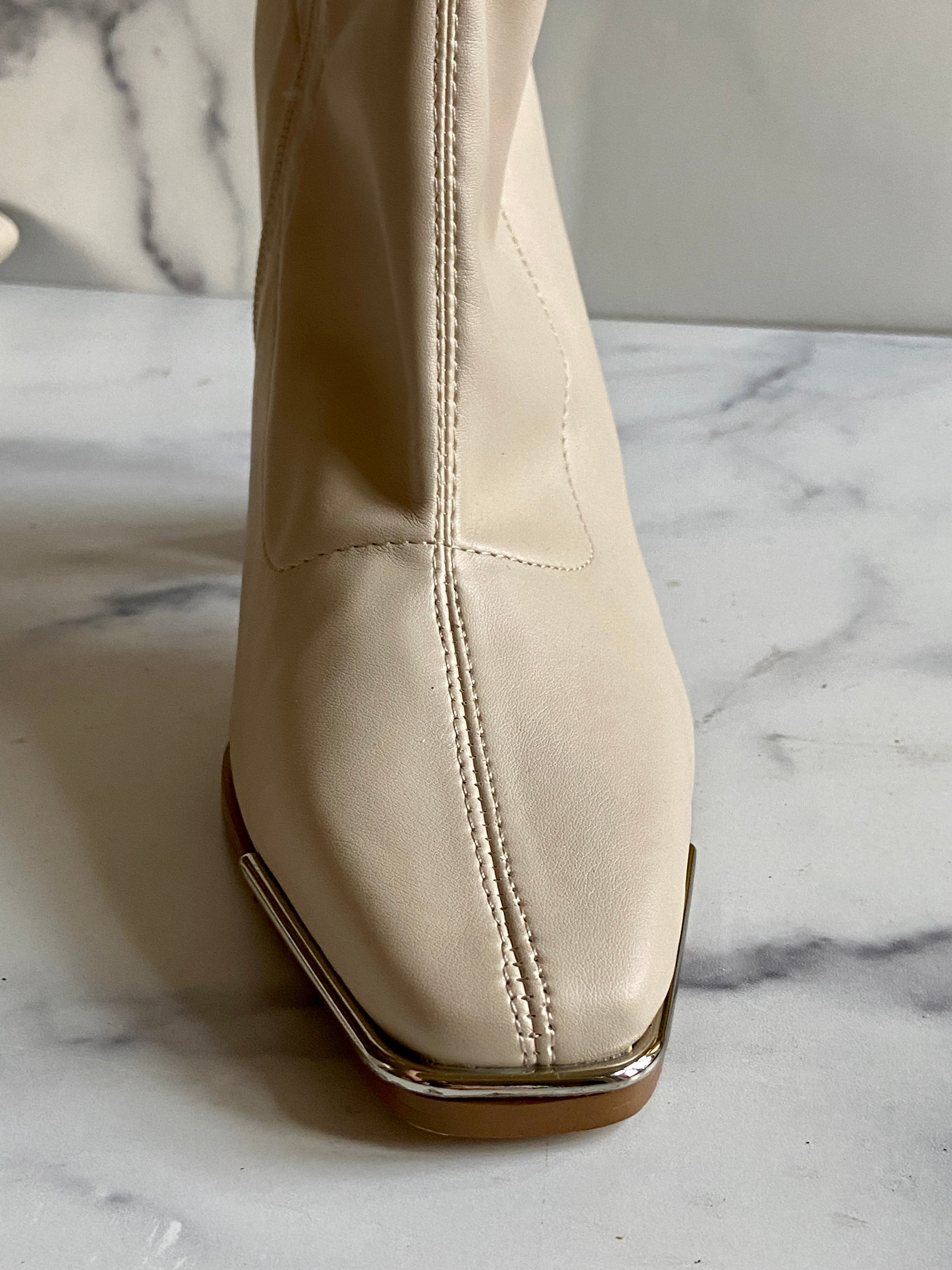 Cream boots