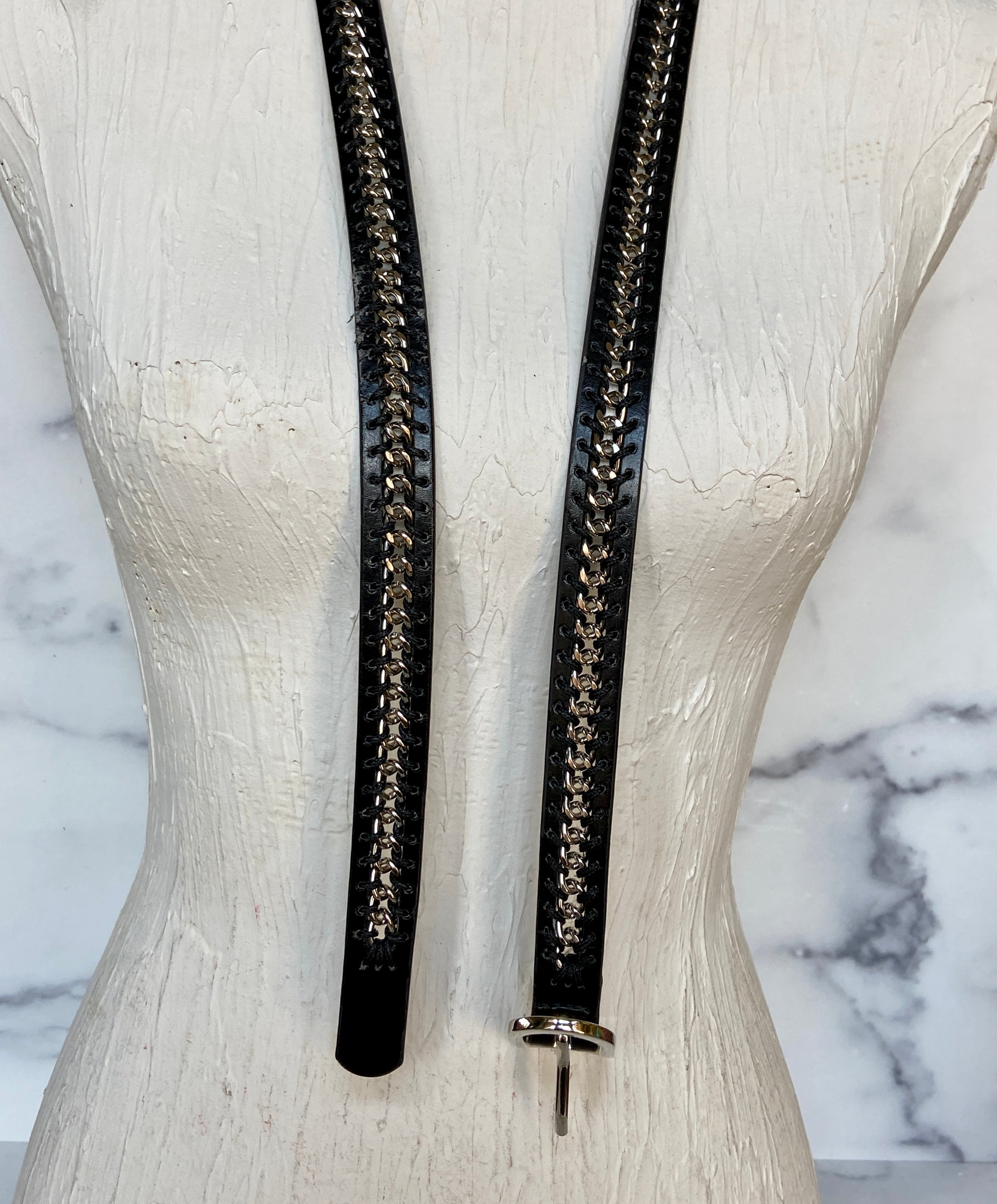 Black & metal belt